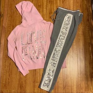 Pink bundle hoodie/lounge pant set